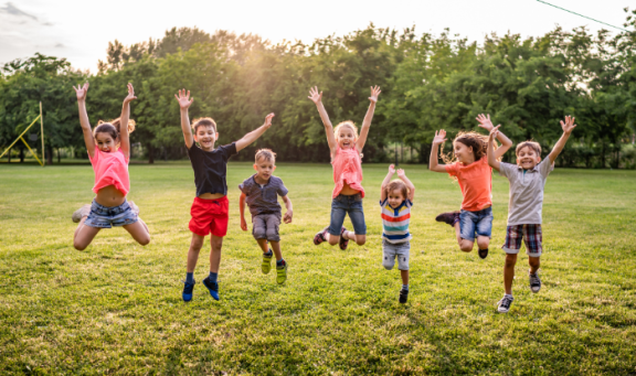 Children playing in park