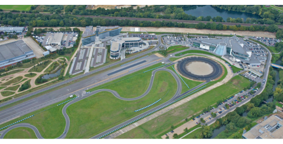 Aerial view of Mercedes Benz World in Weybridge