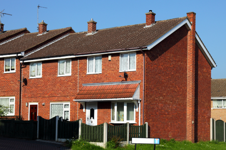 A street with houses