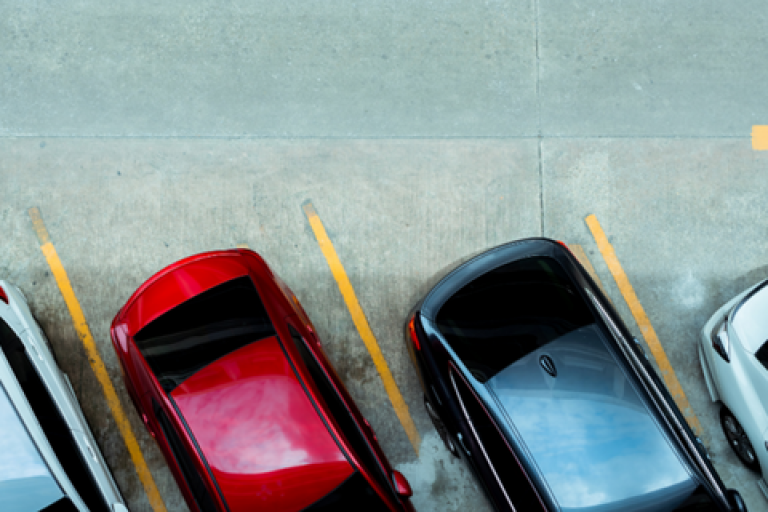 Cars parked in bays