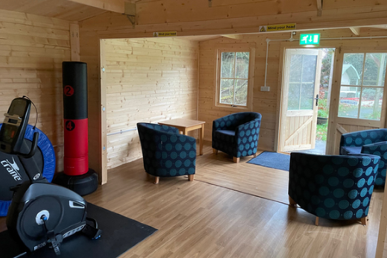 Molesey Centre log cabin and gym
