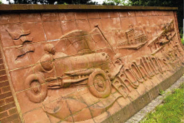 Plaque for Brooklands race track in Weybridge