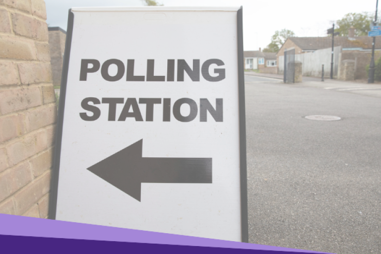 Sign to polling station