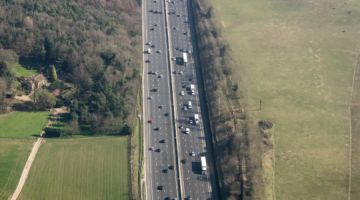A motorway with cars.
