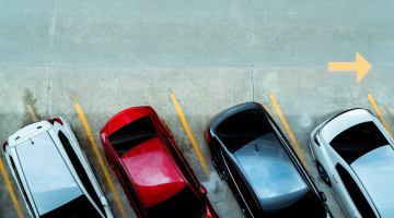 Car park with cars in bays