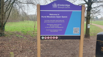 New open space sign at Hurst Meadows