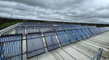 Solar thermal panels at the Xcel Sport Hub